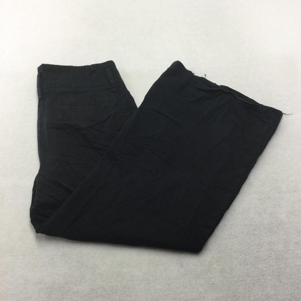 Banana Republic Dress Pants Womens 10 Black Wide Leg Stretch Workwear Twill